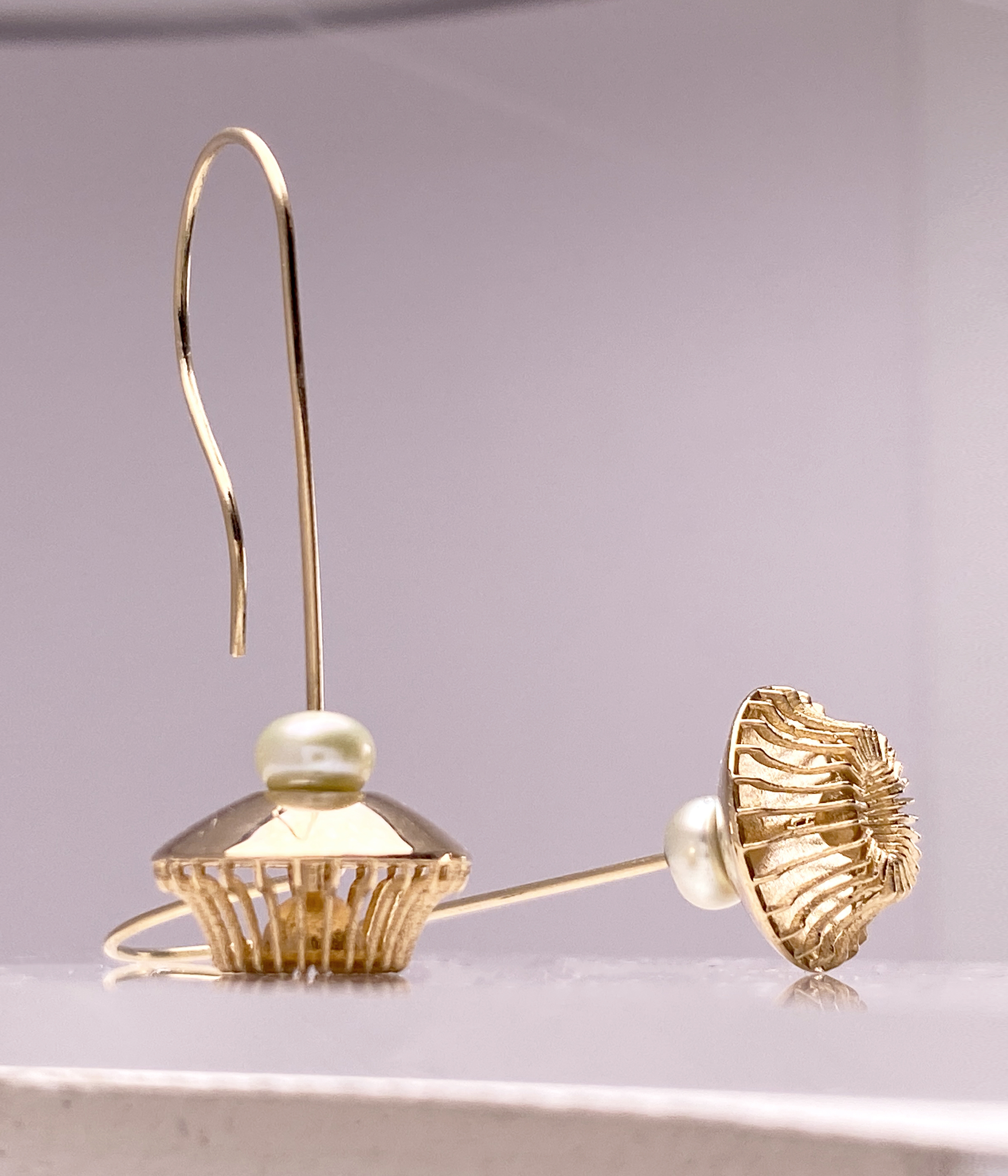 Pearl Drop Vessel Earrings